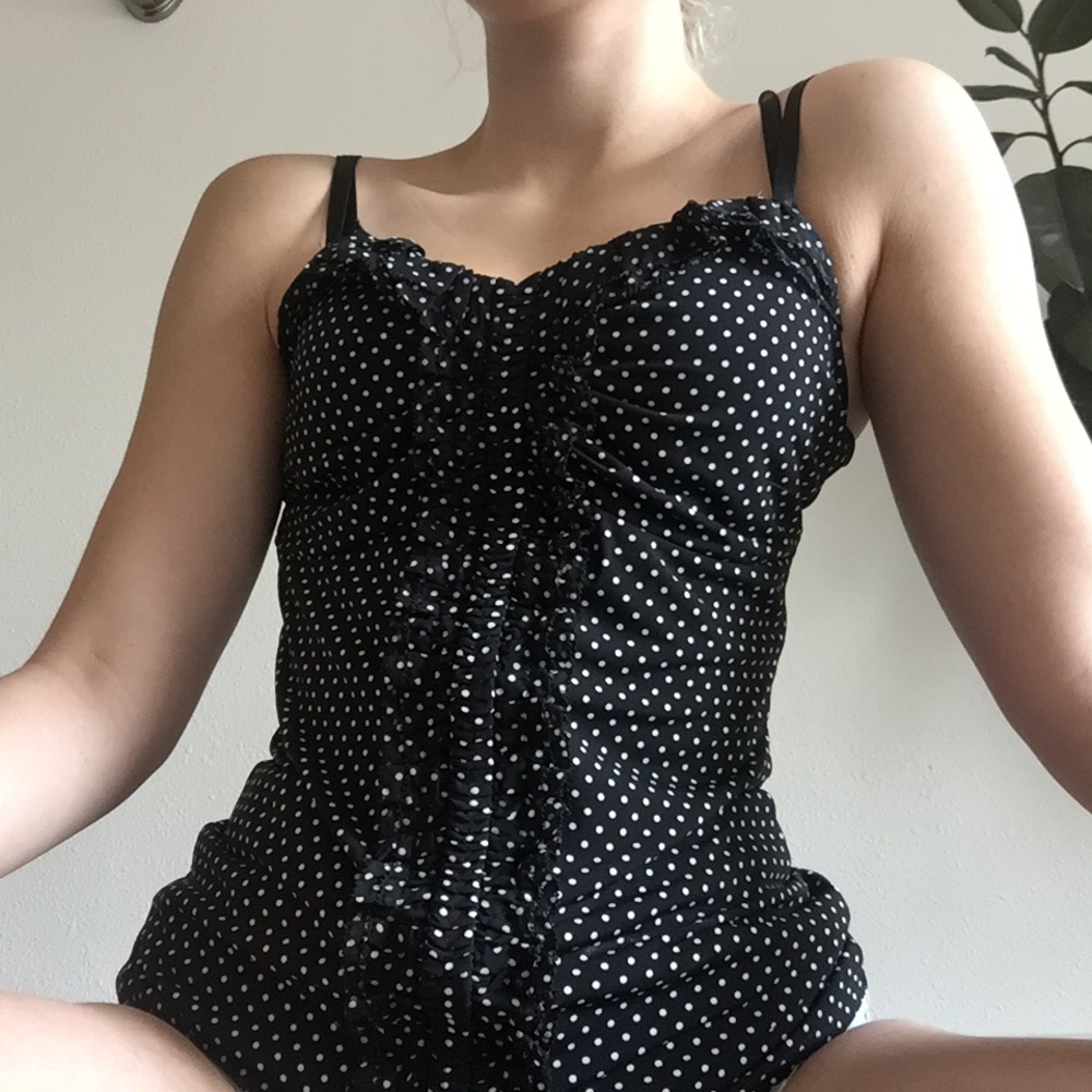 White House Black Market Polka Dot Tank Top